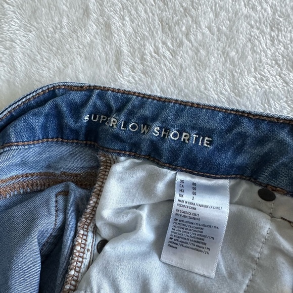 American Eagle Jean Shorts - Super Stretch Super Low Shortie 00 - Picture 6 of 6
